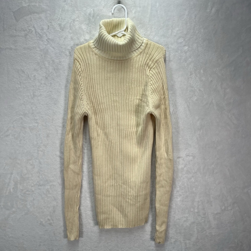 Muji Wool Ribbed Turtleneck Knit Sweater Womens Small Cozy Fall **READ**